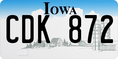 IA license plate CDK872