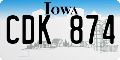 IA license plate CDK874