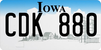 IA license plate CDK880