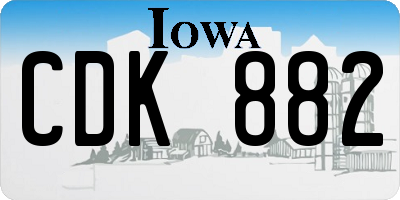 IA license plate CDK882