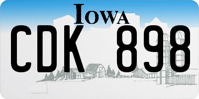 IA license plate CDK898