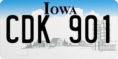 IA license plate CDK901