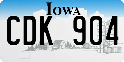 IA license plate CDK904