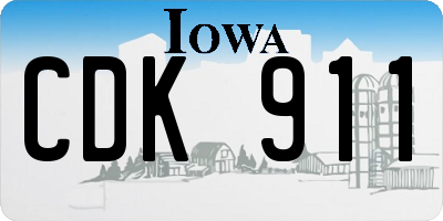 IA license plate CDK911