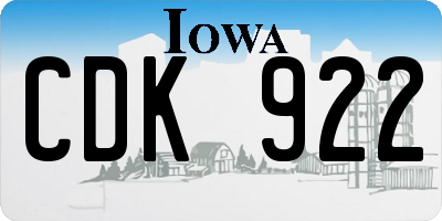 IA license plate CDK922