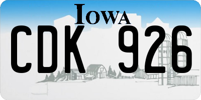 IA license plate CDK926