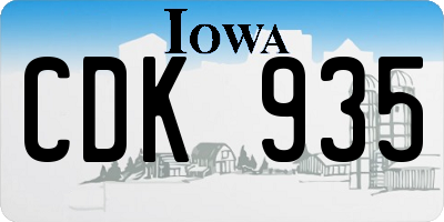 IA license plate CDK935