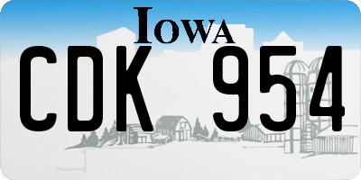 IA license plate CDK954
