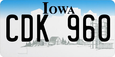 IA license plate CDK960