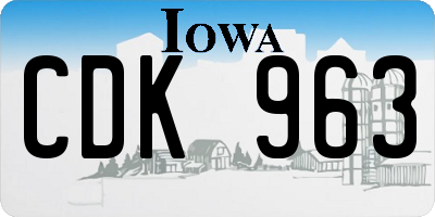 IA license plate CDK963