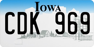 IA license plate CDK969