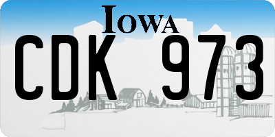 IA license plate CDK973