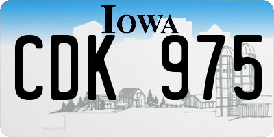 IA license plate CDK975