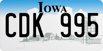 IA license plate CDK995