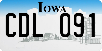 IA license plate CDL091