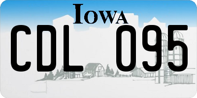 IA license plate CDL095