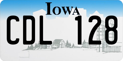 IA license plate CDL128