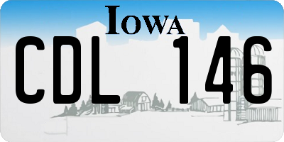IA license plate CDL146
