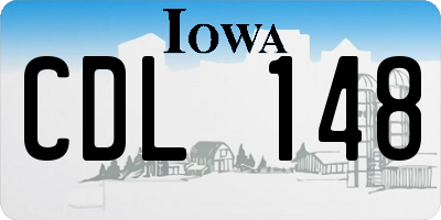 IA license plate CDL148