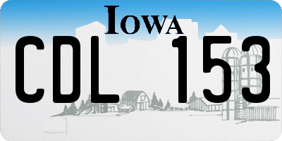 IA license plate CDL153