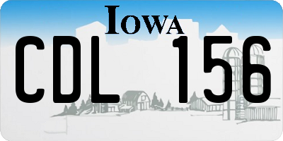IA license plate CDL156