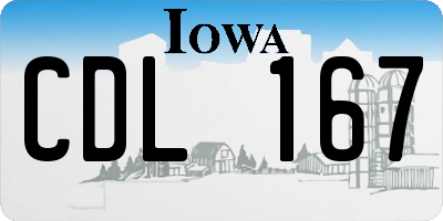 IA license plate CDL167