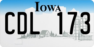 IA license plate CDL173