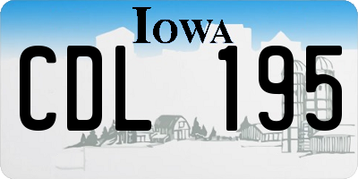 IA license plate CDL195