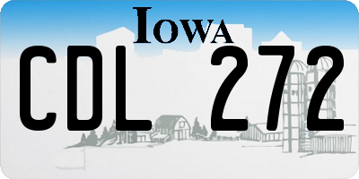 IA license plate CDL272
