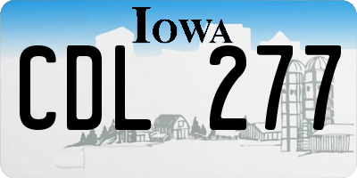 IA license plate CDL277