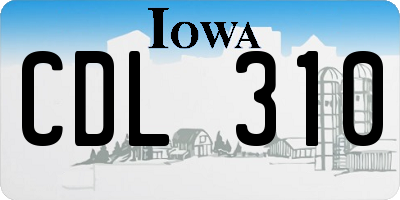IA license plate CDL310