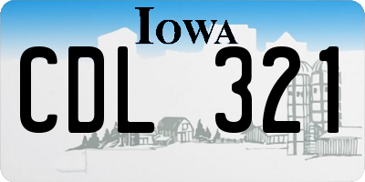 IA license plate CDL321