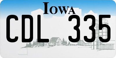 IA license plate CDL335