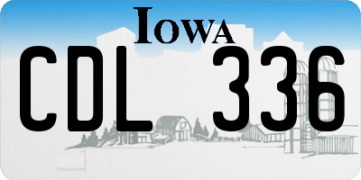 IA license plate CDL336
