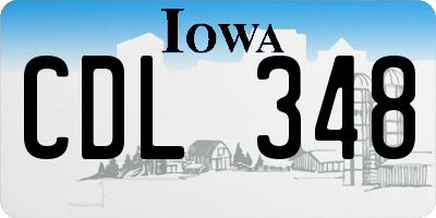 IA license plate CDL348