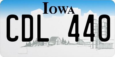IA license plate CDL440