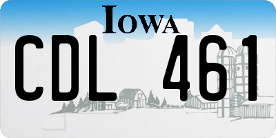 IA license plate CDL461
