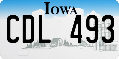 IA license plate CDL493