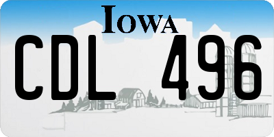 IA license plate CDL496