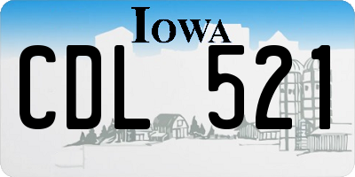 IA license plate CDL521