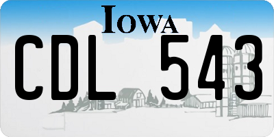 IA license plate CDL543