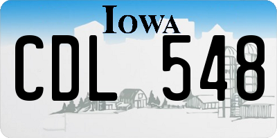 IA license plate CDL548