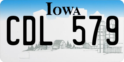 IA license plate CDL579