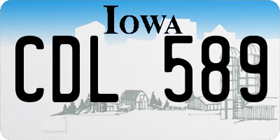 IA license plate CDL589