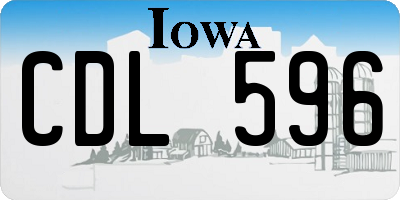 IA license plate CDL596