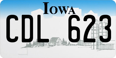 IA license plate CDL623