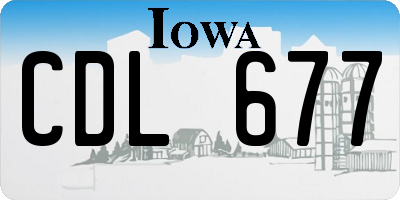 IA license plate CDL677