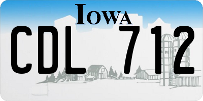 IA license plate CDL712