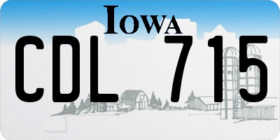 IA license plate CDL715