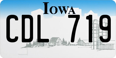 IA license plate CDL719